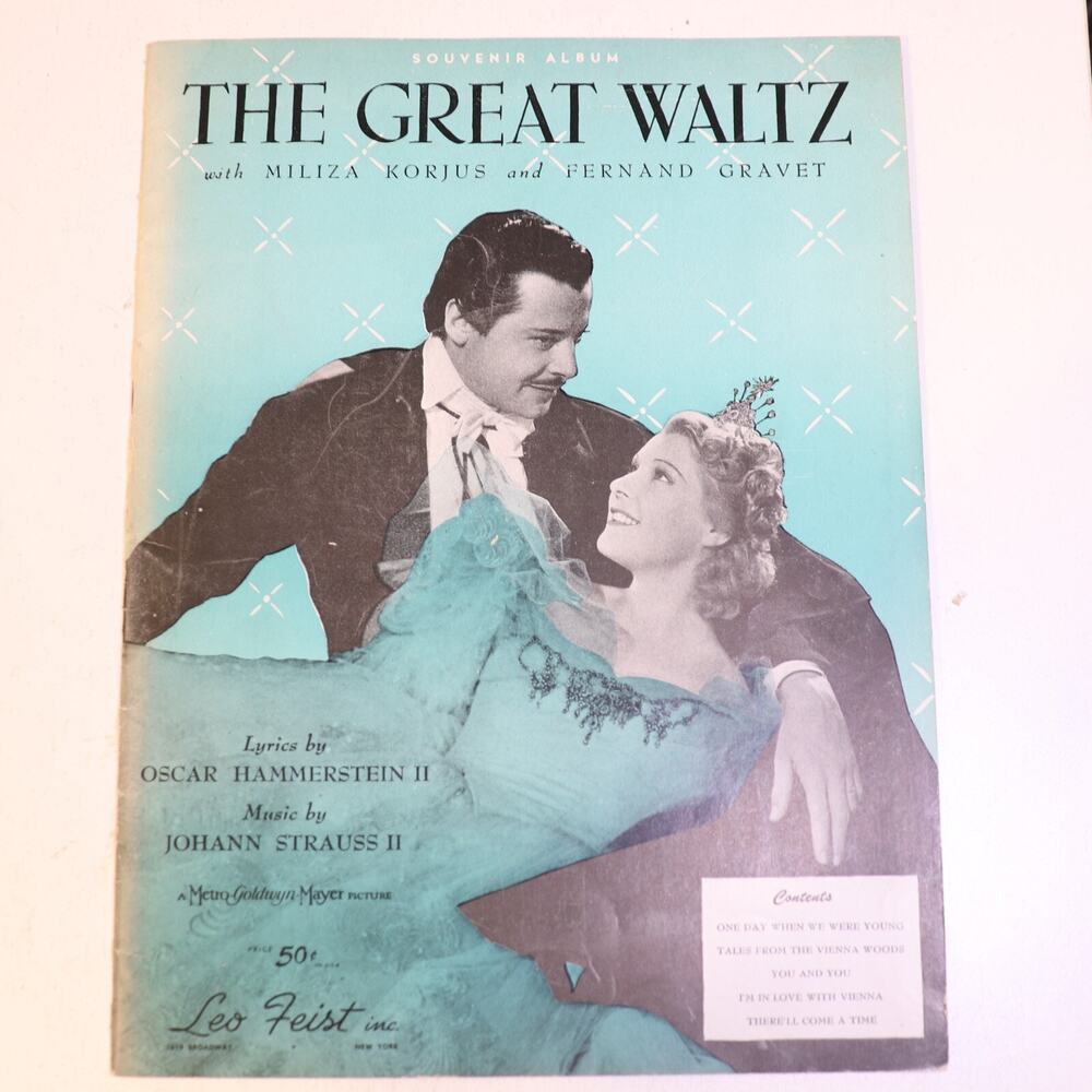 The Great Waltz Souvenir Album Songbook Sheet Music Hammerstein Strauss 1944